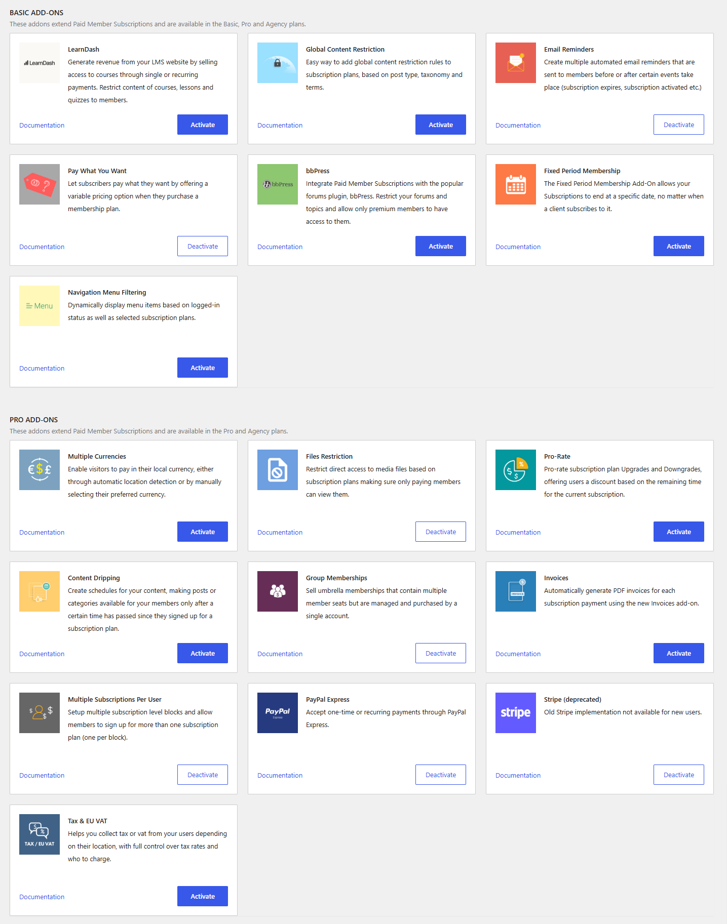 Paid-Member-Subscriptions-Pro-Dashboard-Add-ons-Documentation