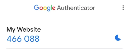 TOTP Genereted by Google Authenticaticator