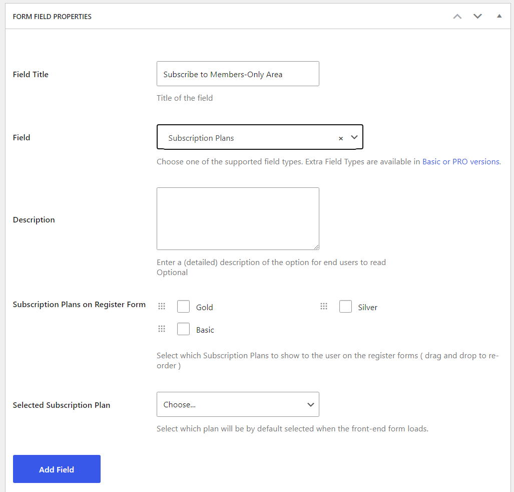 Adding fields to a registration form