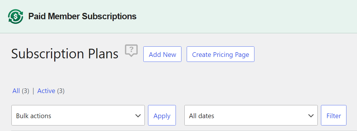 Creating a new pricing page using Paid Member Subscriptions
