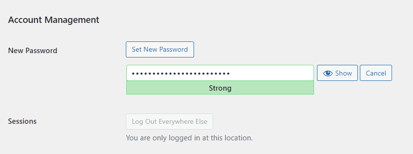 A strong password on the back end of WordPress