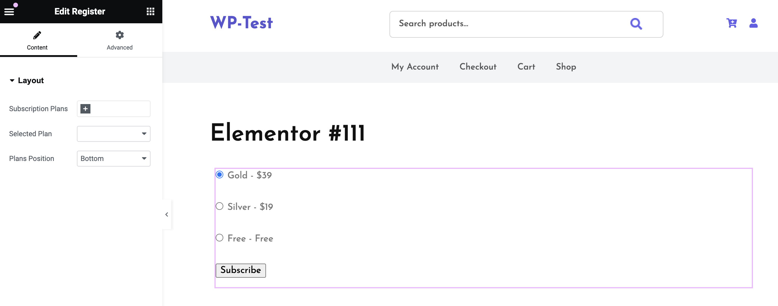 How to create a Paid Member Subscriptions Register page with Elementor