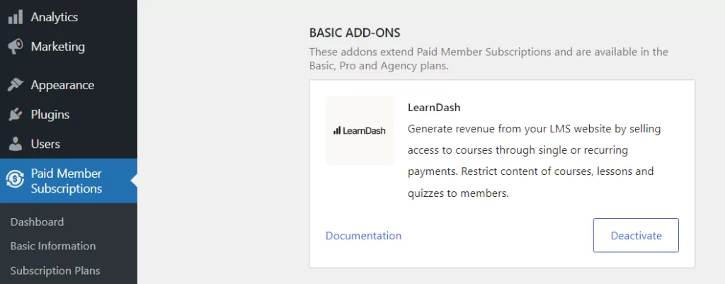 Paid Member Subscriptions with LearnDash