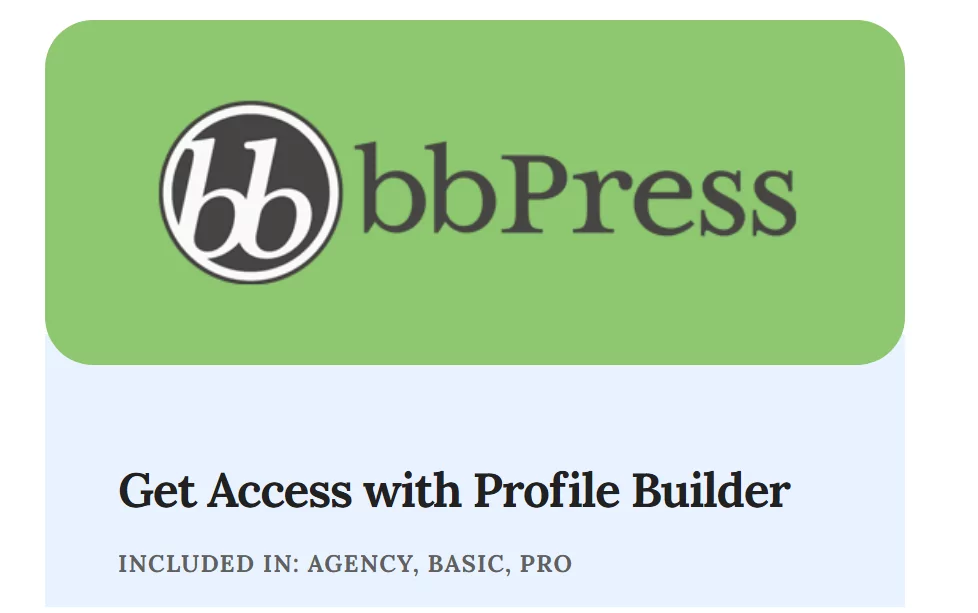 The bbPress Profile Builder add-on