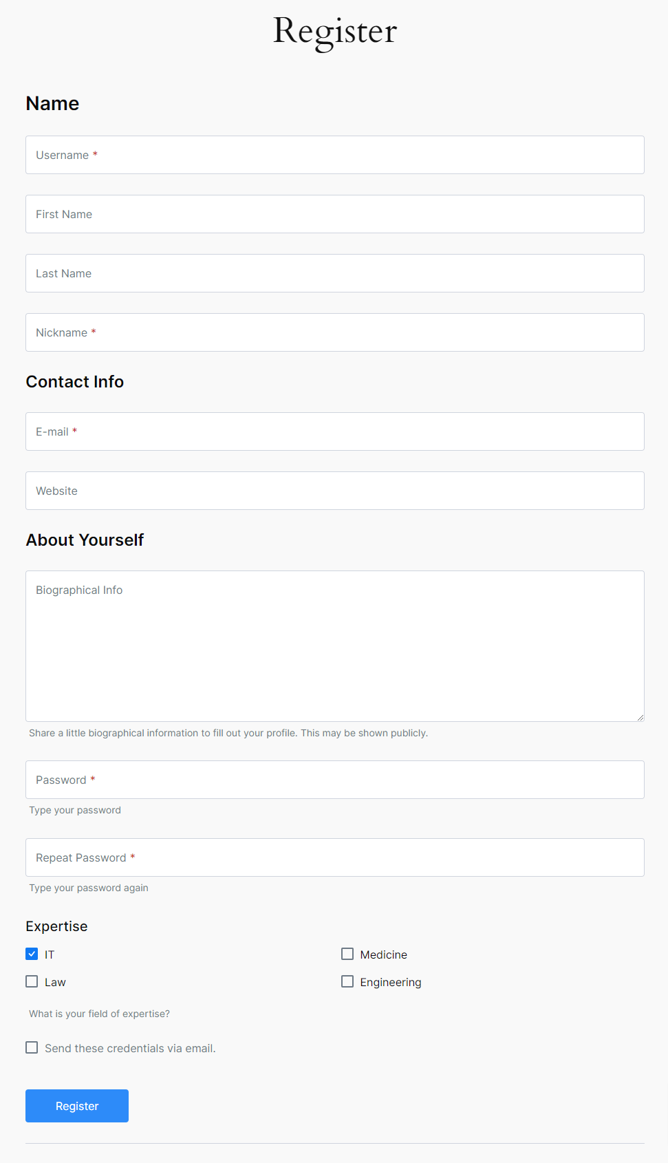 Profile Builder - Checkbox Field Front-End