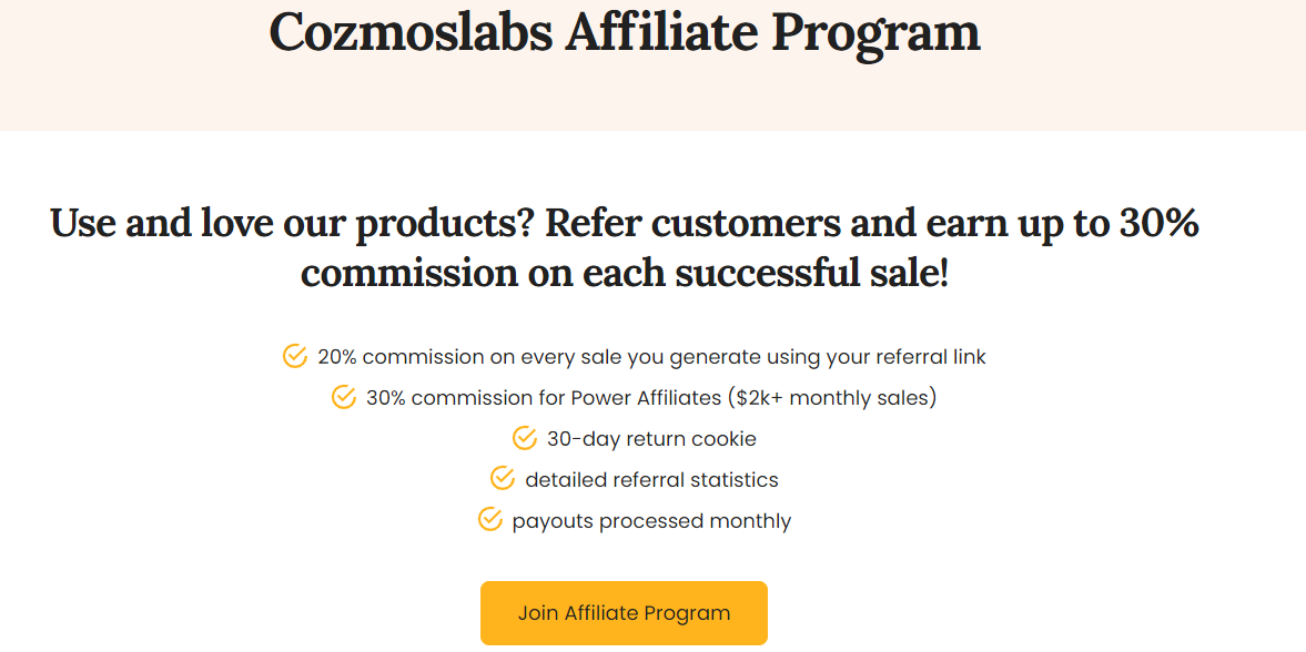 Cozmoslabs affiliate program