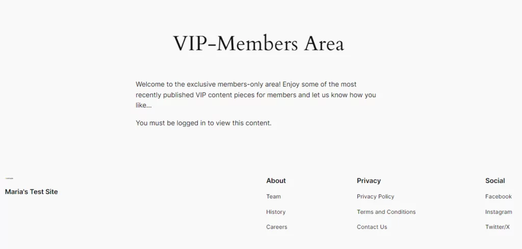 Members-only area