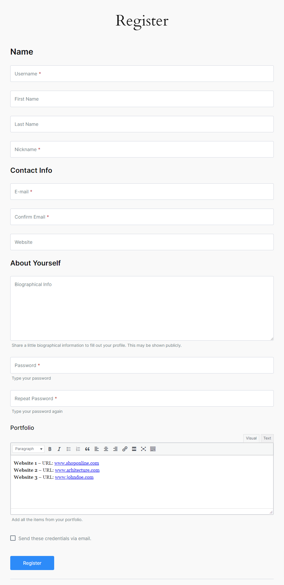 Profile-Builder-WYSIWYG-Field-Front-End