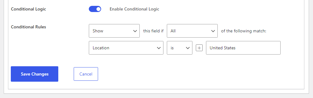 Configuring a form to use conditional logic
