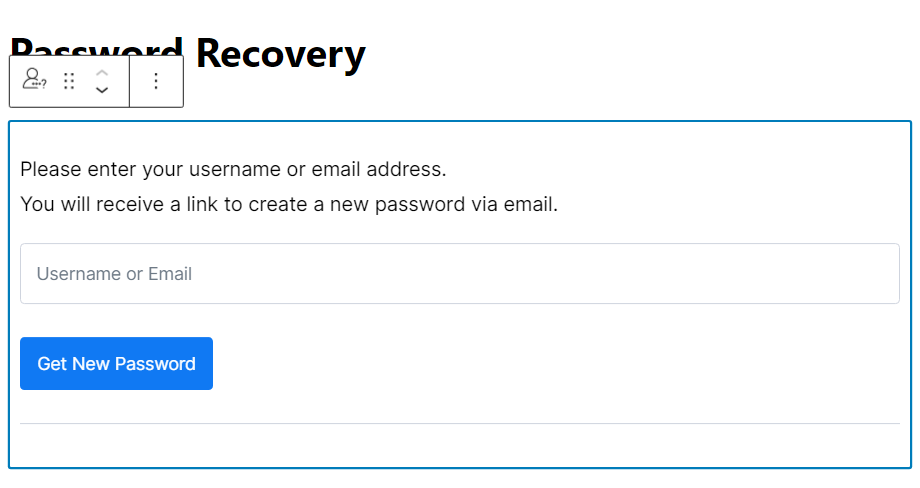 A custom password recovery form in WordPress