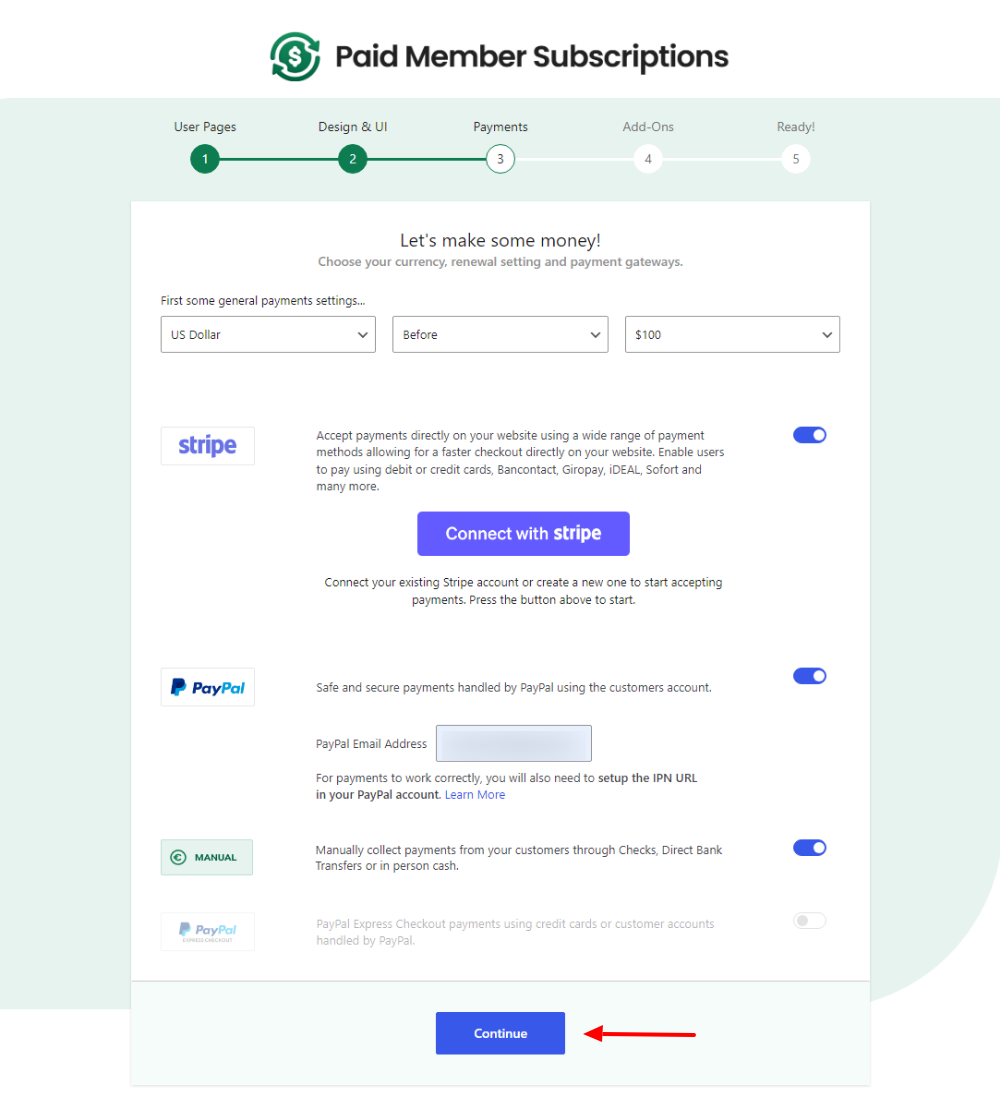 paid member subscriptions payment gateways