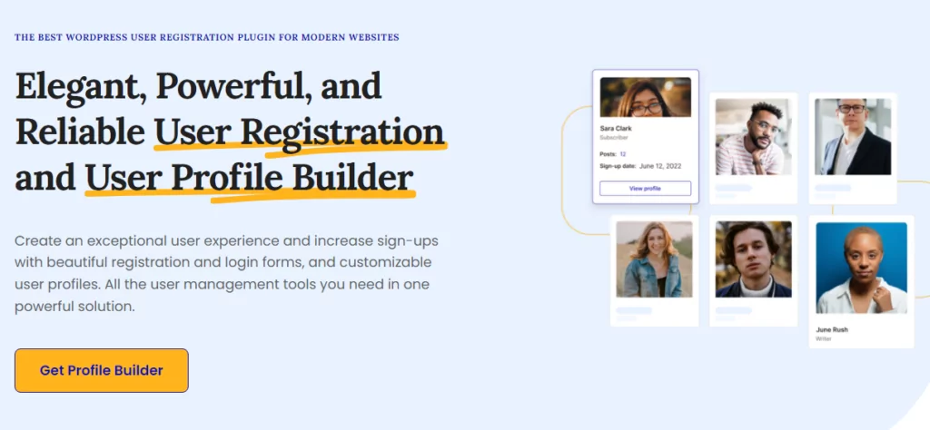 Profile Builder Pro is a top notch WordPress user registration plugin