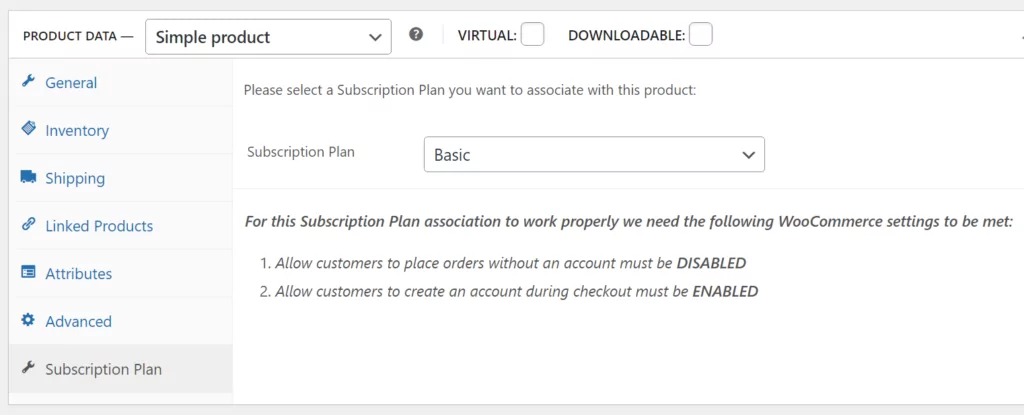 Configuring a WooCommerce product to work with subscriptions