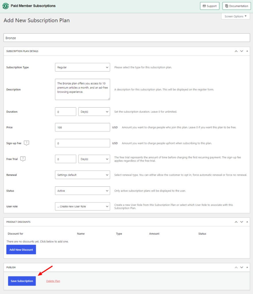 subscription plan details