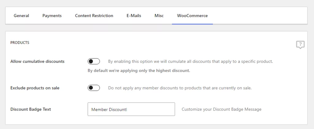 Configuring WooCommerce settings in Paid Member Subscriptions