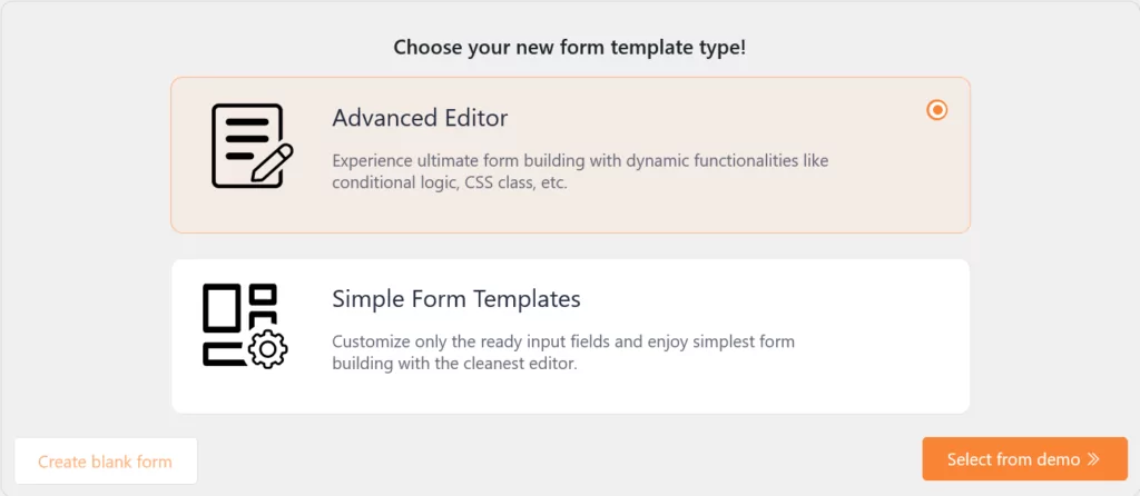 Advanced and simple setup options