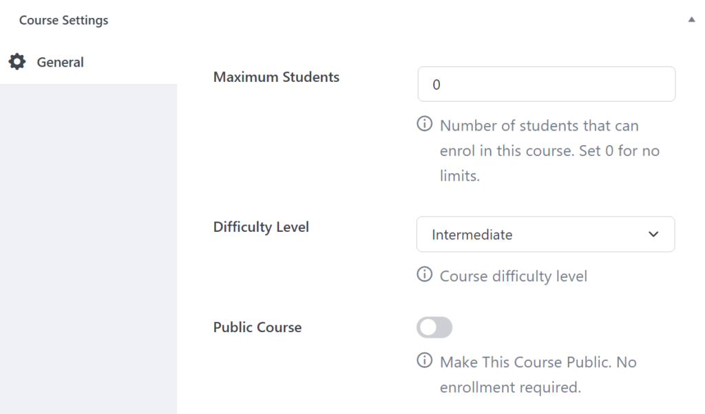 Configuring course settings in TutorLMS