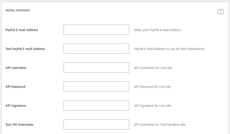 Paypal details to create a WordPress registration form with payment