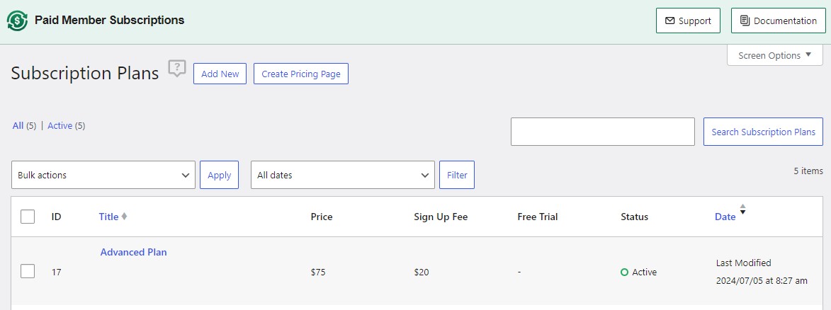 Create Pricing Page