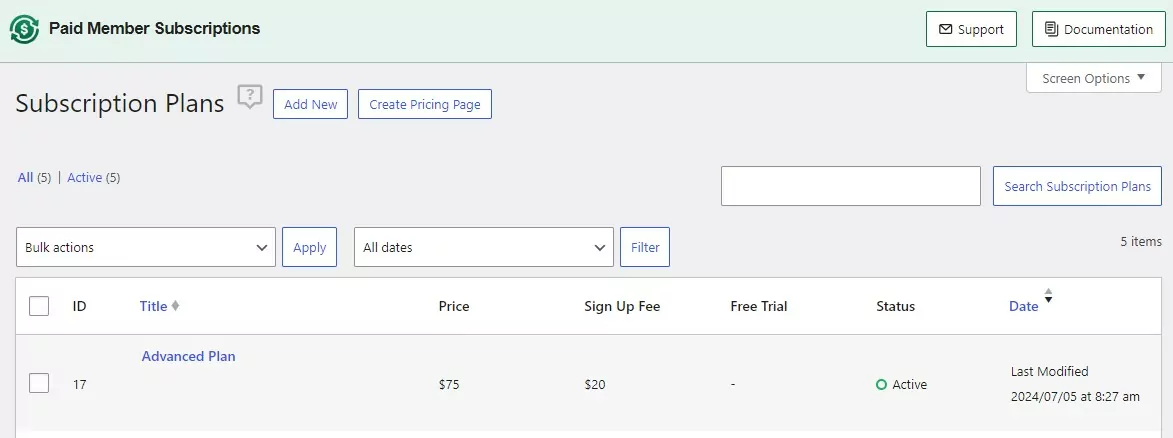 Create Pricing Page