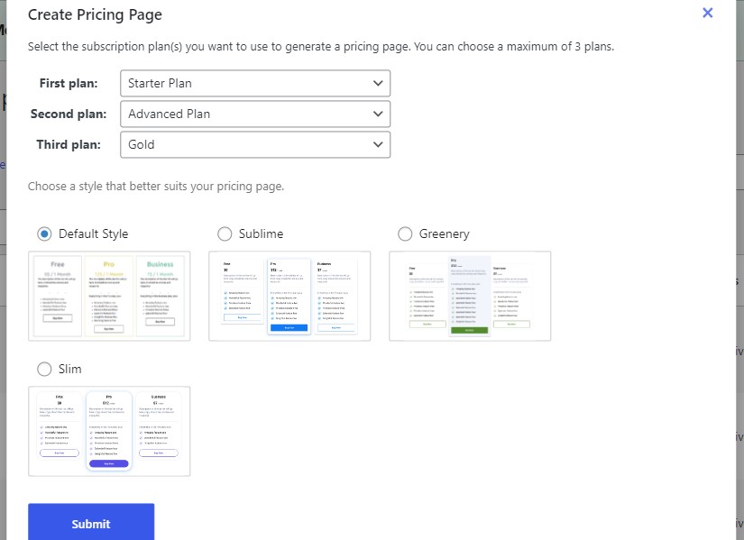 Creating a pricing page with a WooCommerce subscription plugin