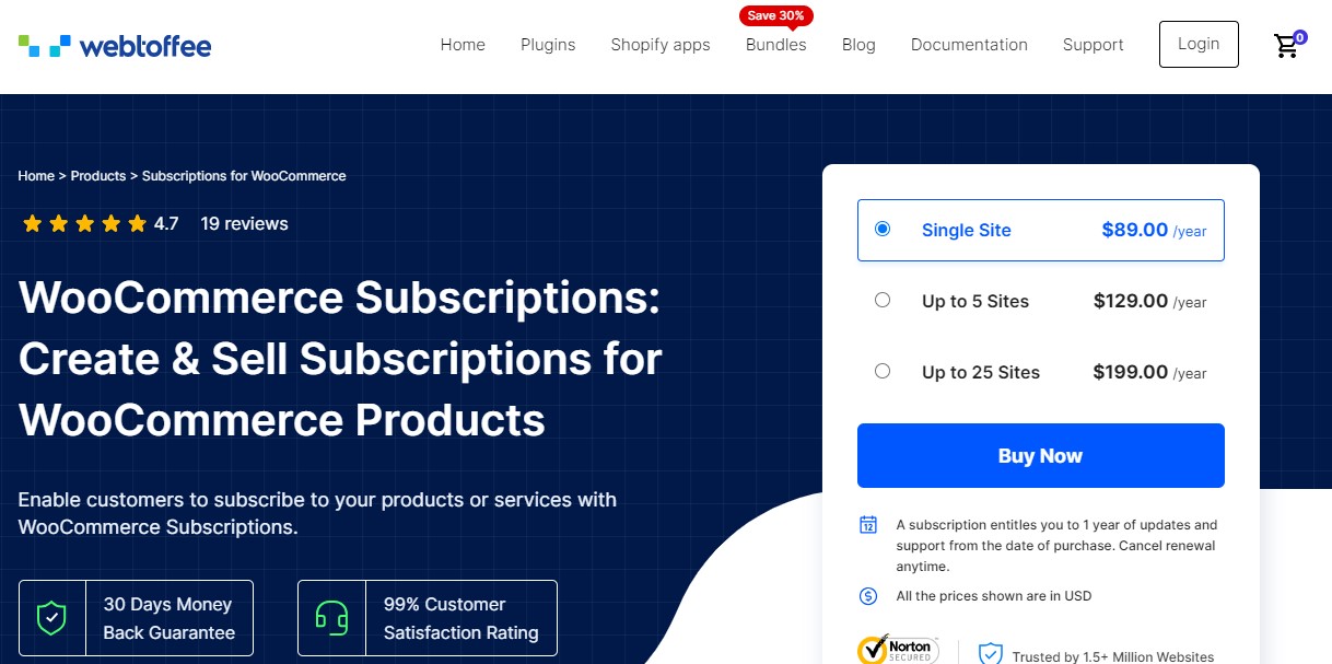 Subscriptions for WooCommerce by WebToffee