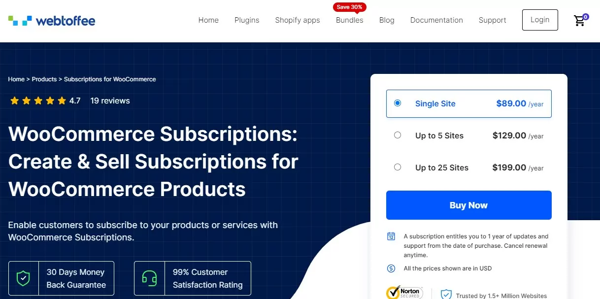 Subscriptions for WooCommerce by WebToffee