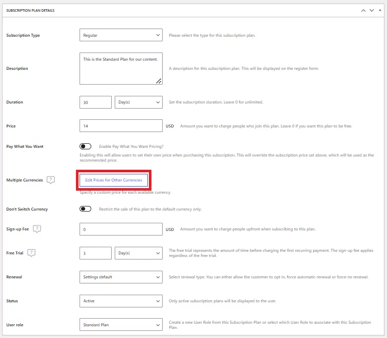 manually edit prices for multiple currencies